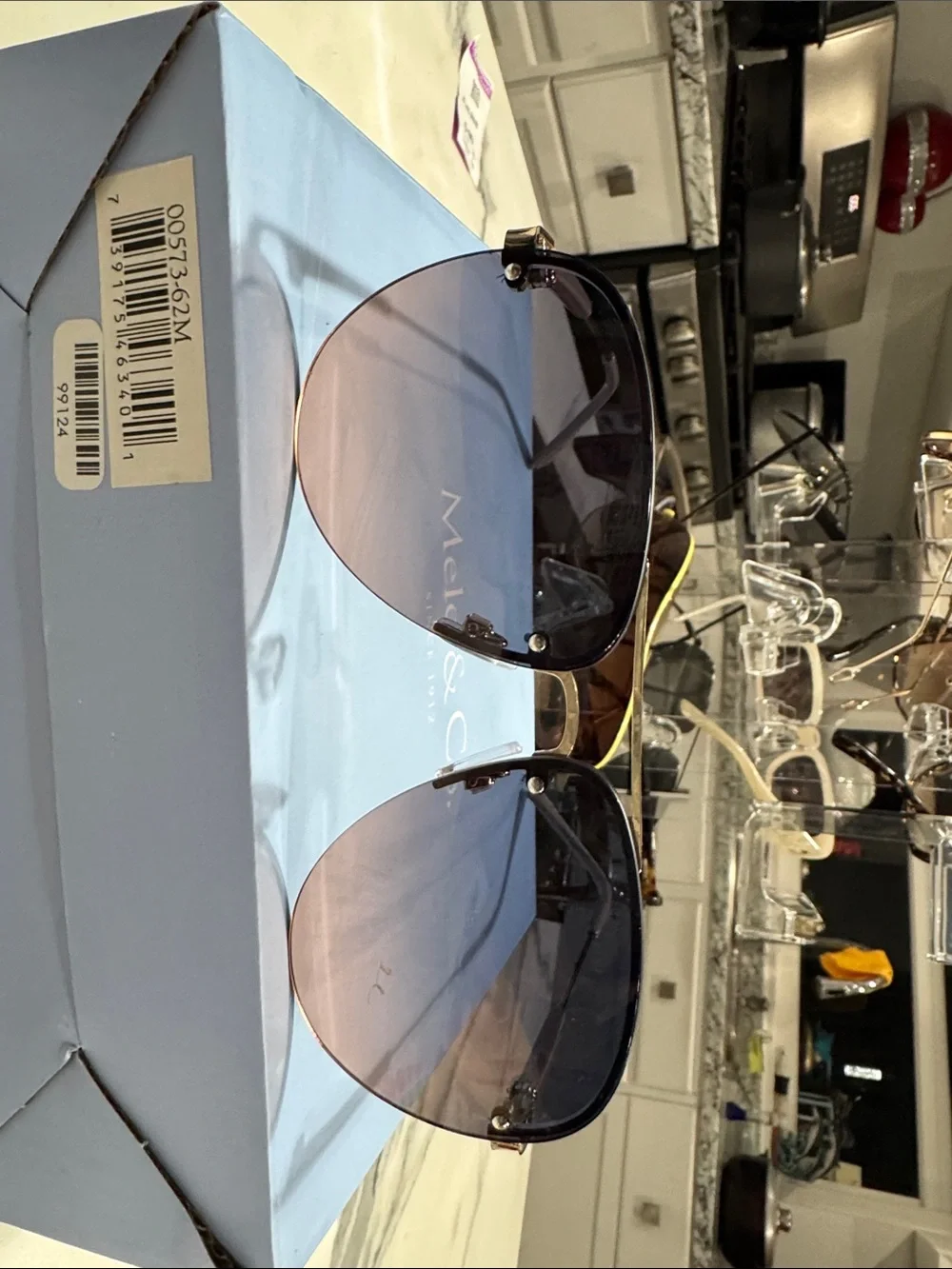 Men's Rimless Gradient Sunglasses - Brown/Black